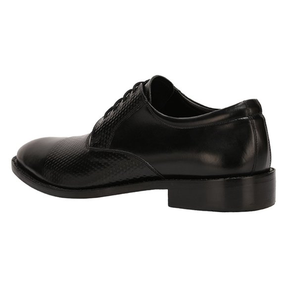 Black Leather Oxford Shoes with Broguing and Lace-Up Closure - Picture 3 of 5